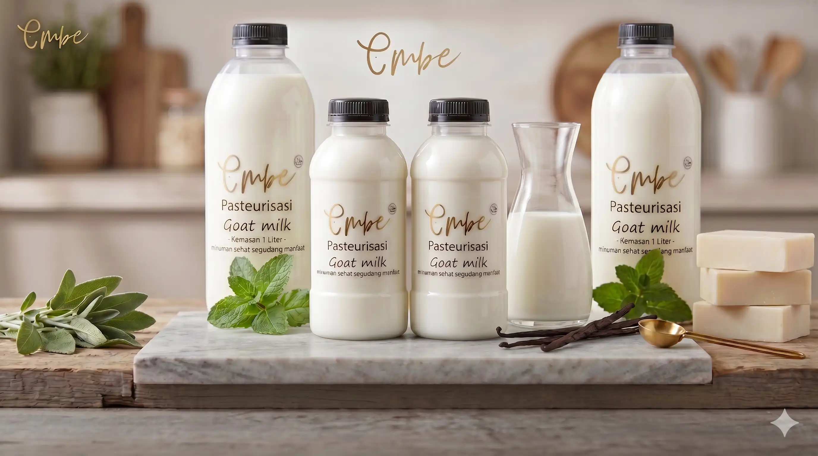 Hero produk susu kambing pasteurisasi Embe kemasan 200 ml dan 1 liter