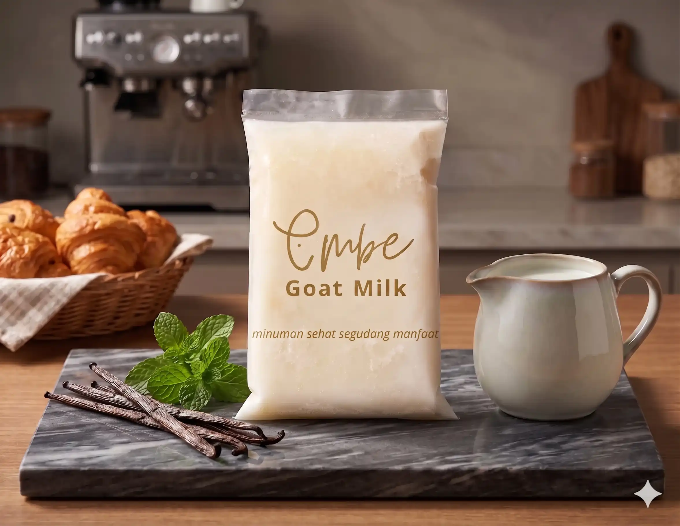 Susu kambing raw 200 ml kemasan plastik Embe